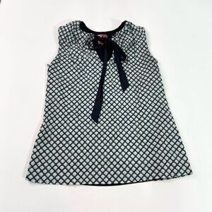 Tory Burch Blouse Silk Womens 0 (XS) Multi Color Necktie Sleeveless Pattern Top